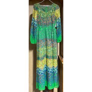 Miss Elliette California Floral Maxi Dress With Long Sleeves & Back Zipper